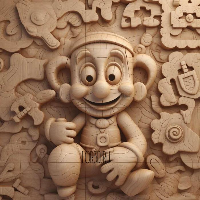 Puzzle cartoon 2 3d stl модель для ЧПУ